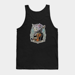 Meowzart Cat Violin Humor Tank Top